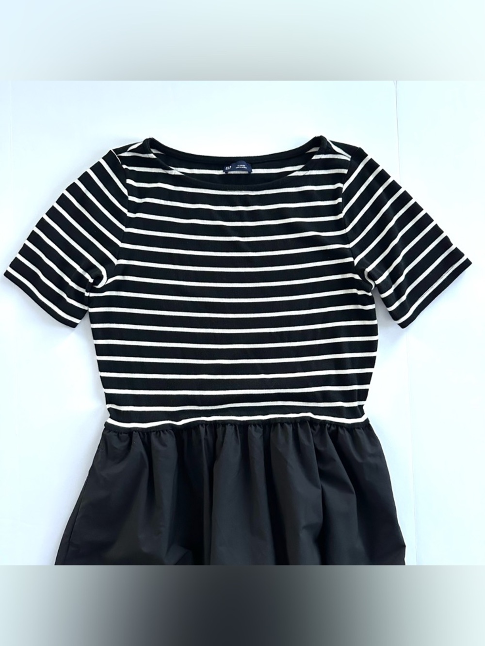 GAP Mixed Media Modern Rib Maxi Dress in Black Stripe | XL | EUC - Picture 6 of 11